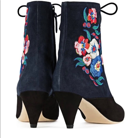 Tory Burch Cassidy Floral Embroidered Bootie 9 - Picture 3 of 11
